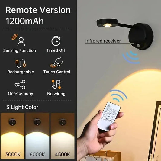 LED Motion Sensor Night Light Wireless USB Rechargeable