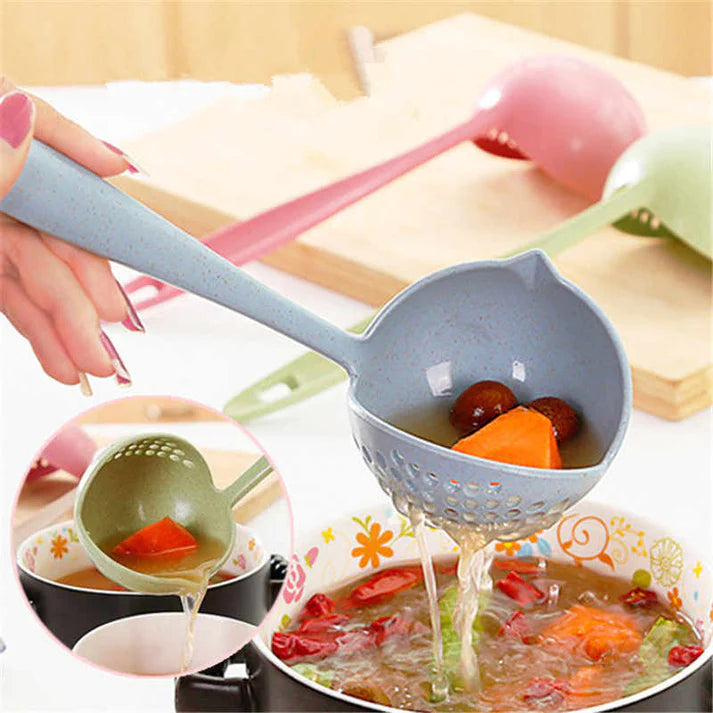 2 in 1 Long Handle Soup Spoon