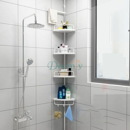  4-Layer Corner Shelf – Suction Wall Rack for Bathroom & Kitchen No-Drill Storage Solution for Shower & Kitchen Organization