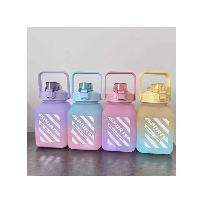 1500ml water bottle gradient design botol air cute portable scale bottle