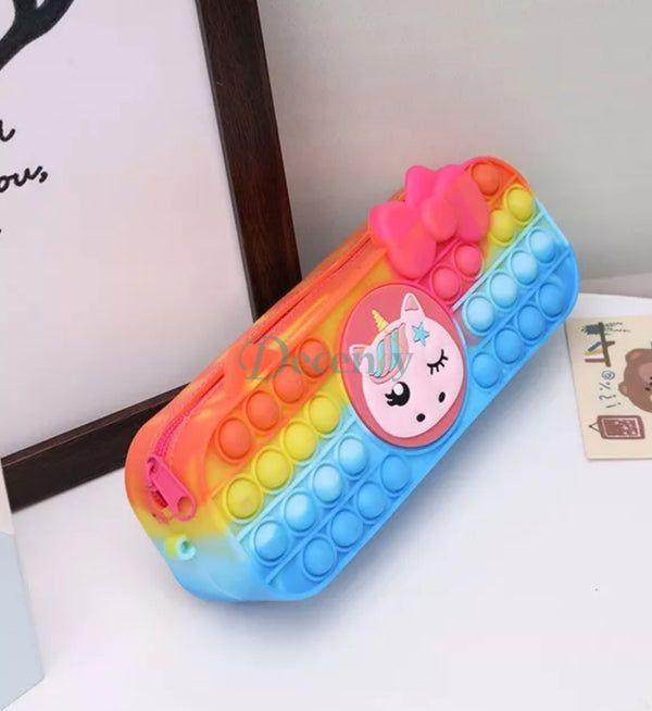 Popit Pencil Case Fidget Pencil Cases Sensory Slicone Bubble Toy – Decency