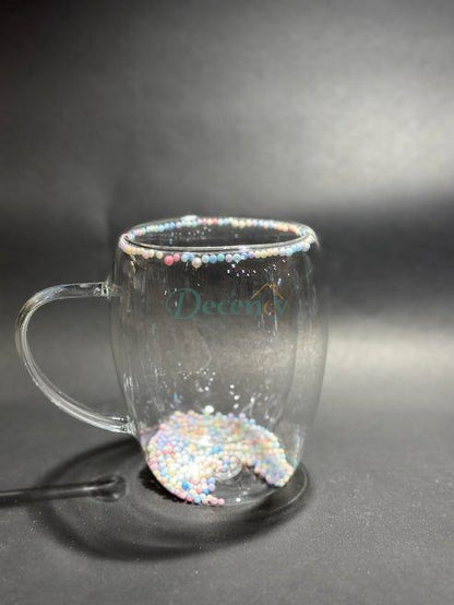 DOUBLE WALL GLASS COFFEE MUGS  350 ML