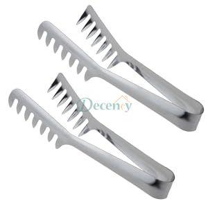 Stainless steel nudel tong.