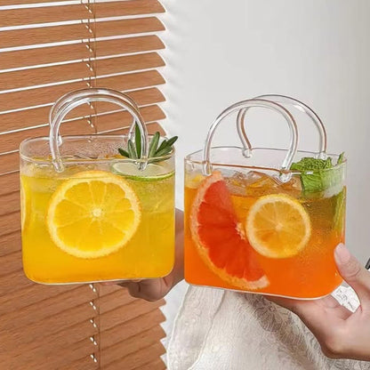 770ml Clear Glass Handbag Drinkware – Aesthetic Purse