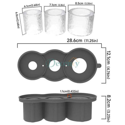  Tumbler Silicone Ice Cube Tray with Steel Tong Premium Silicone Ice Mold with Lid & Stainless Steel Ice Tong – Mess-Free, Easy-Release Cubes