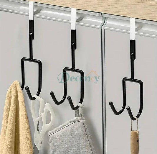 over-the-door hooks set  multipurpose door hanging hooks  space-saving door hooks  metal/plastic door hook hanger  no-drill door hook organizer  towel and bag door hooks  closet door hook set