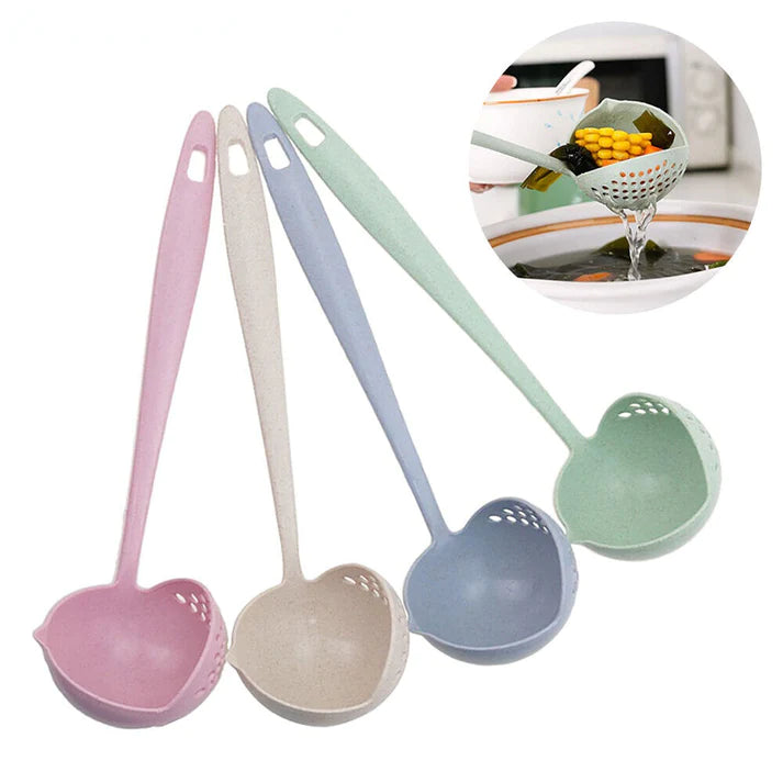 2 in 1 Long Handle Soup Spoon