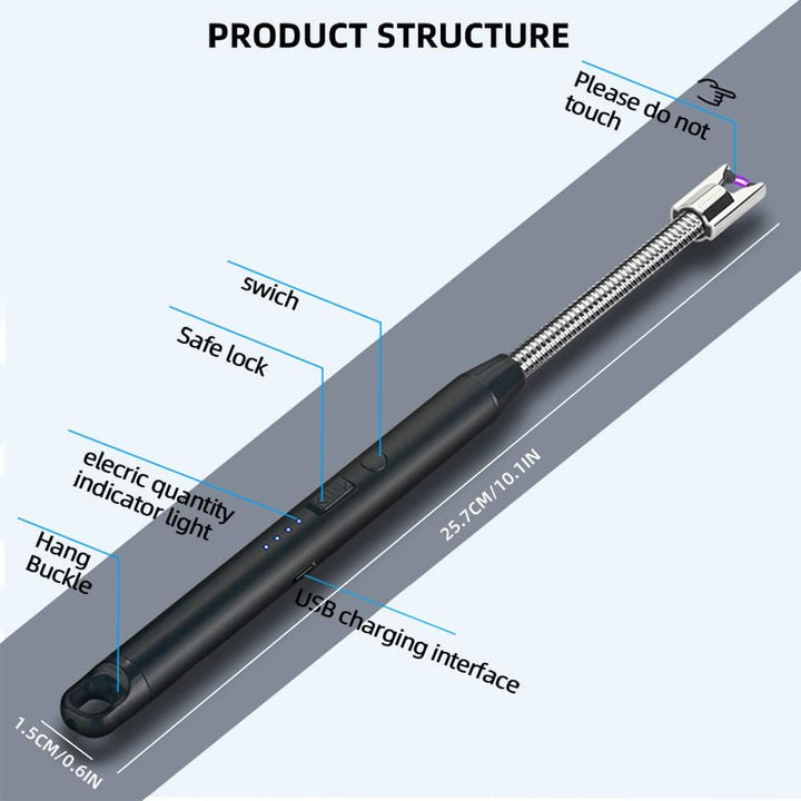 USB Electric Rechargeable Lighter With Flexible Neck