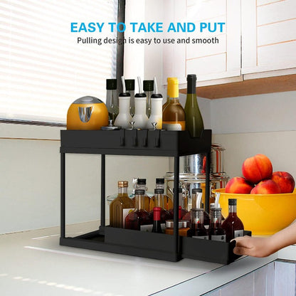 Double-Layer Multifunction Kitchen Storage Rack