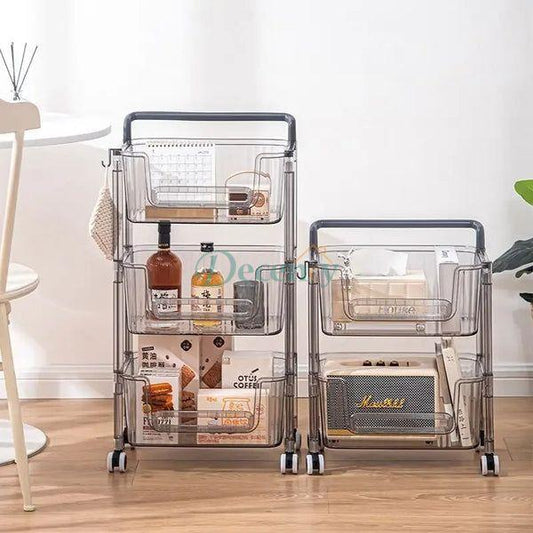 3-Tier Movable Storage Cart with Wheels - Corner Organizer Rack