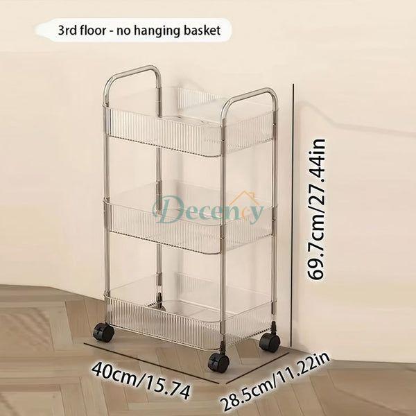 3 Layer Ripple Square Transparent Shelf