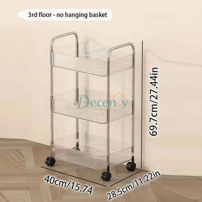 3 Layer Ripple Square Transparent Shelf