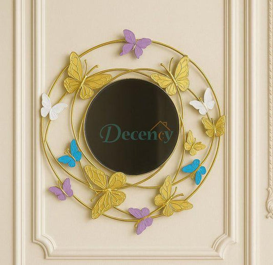 Close-up view of the 3D Acrylic Butterfly Wall Mirror Motif
