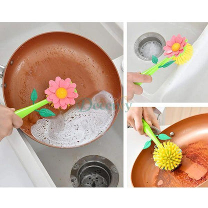 Flower Shape Cleaning Dish Brush