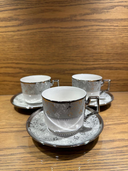 Coffee Mug Tea Set of 6 Cup and Plate Small ( 5 )