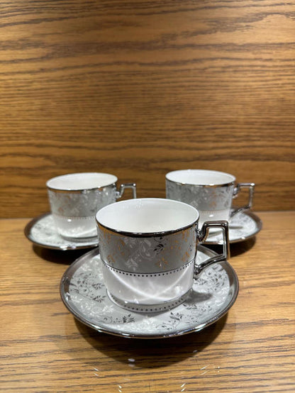Coffee Mug Tea Set of 6 Cup and Plate Small ( 5 )