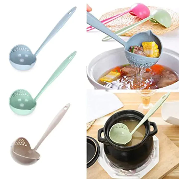 2 in 1 Long Handle Soup Spoon