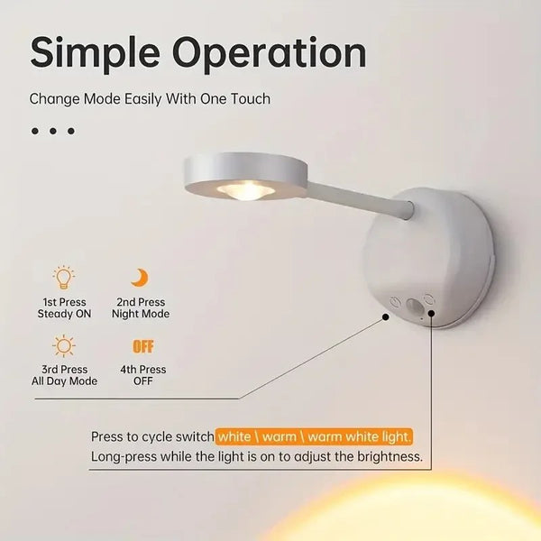 LED Motion Sensor Night Light Wireless USB Rechargeable