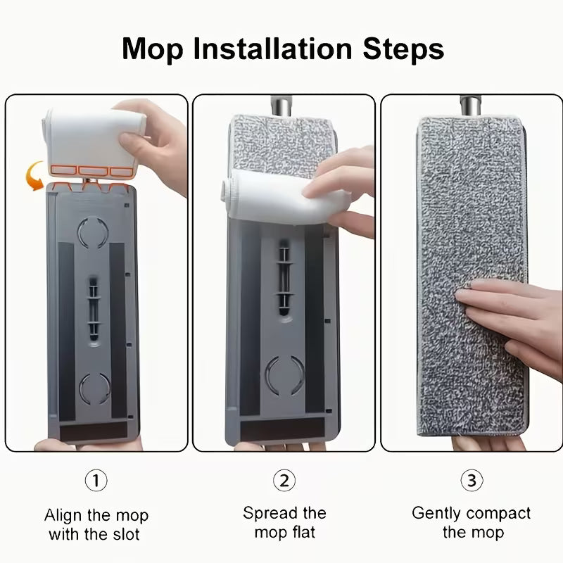 Heavy-Duty -in- Flat Mop and Bucket with Wringer System Dual-Tank