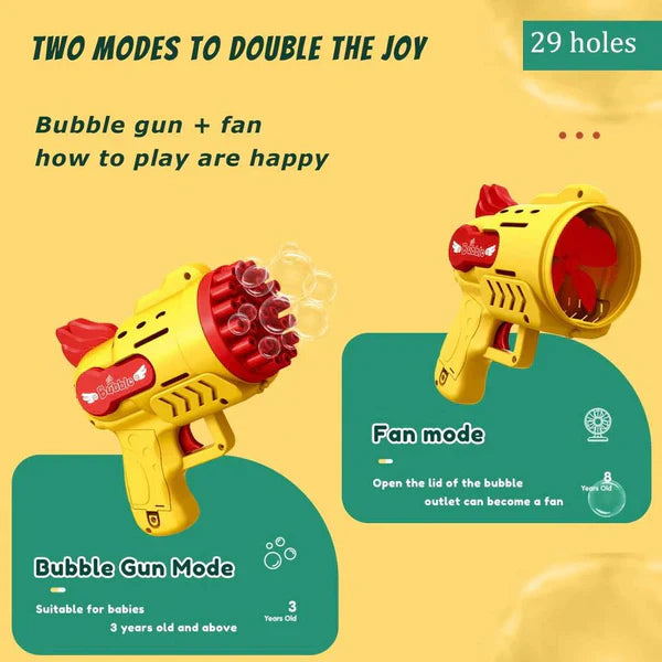 Bubble Machine Gun 29 Holes Blaster For Kids