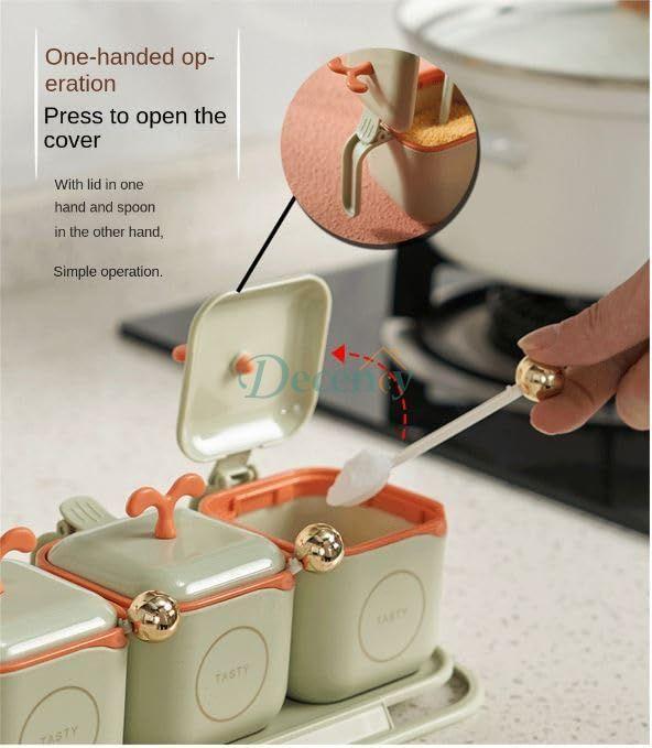  Grids Seasoning Spice Container Set Space-Saving & Organized Spice Storage Solution