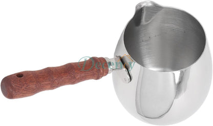 Stainless Steel Turkish Coffee Pot With Wooden Handle