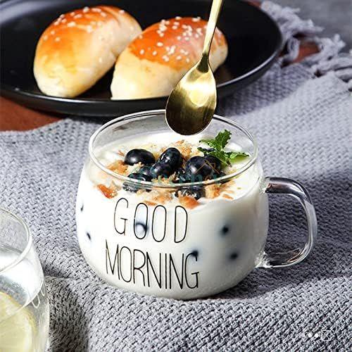 Clear Coffee Cup Cereal Glass Cup Good Morning Mug