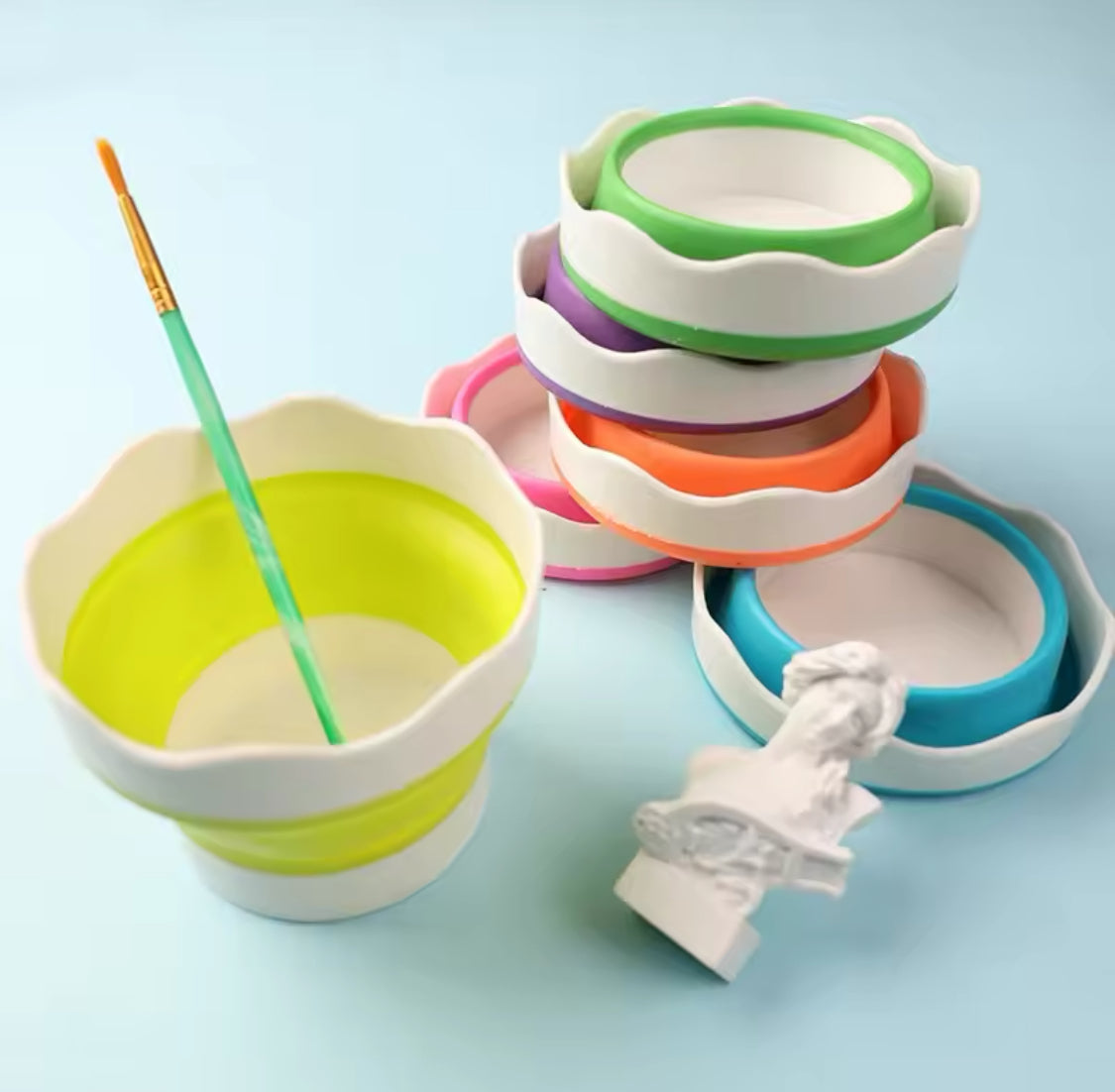 Foldable Silicone Brush Washing Bucket