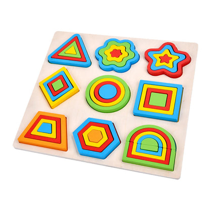 Montessori Wooden Geometry Puzzles Games