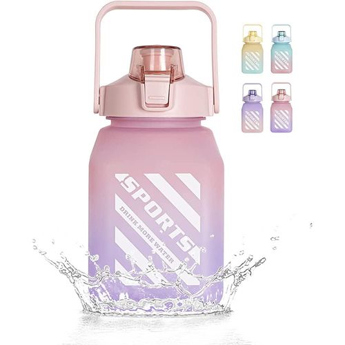 1500ml water bottle gradient design botol air cute portable scale bottle