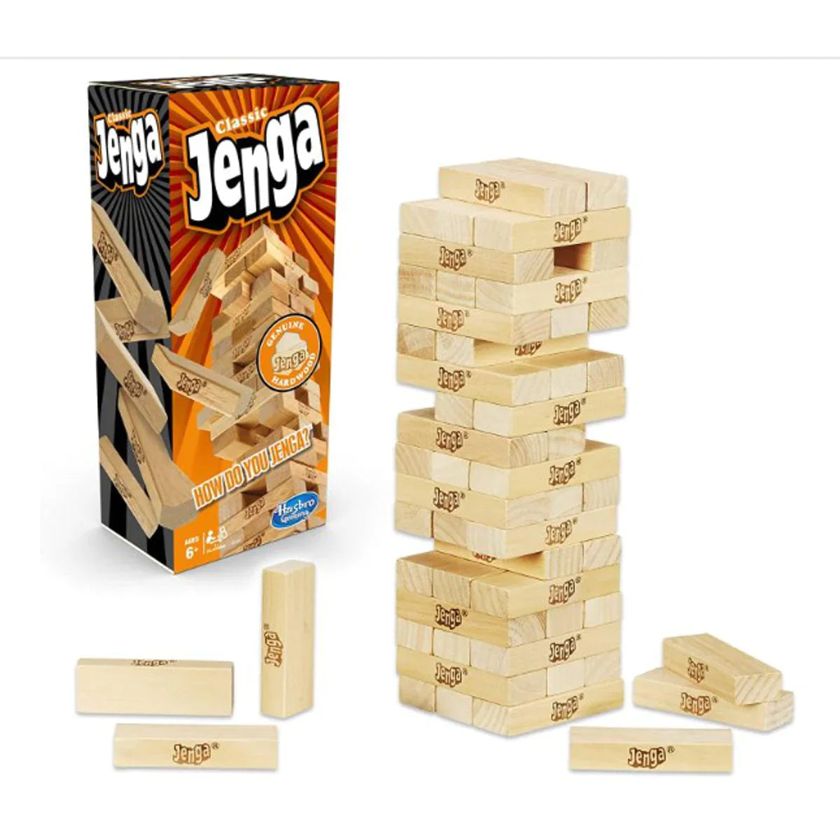 Jenga Classic Game With Hardwood Blocks