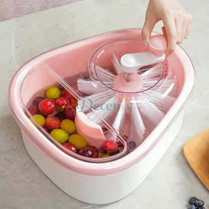 Elegant Dual-Layer Fruit Rinse Basket – Quick Wash & Drain