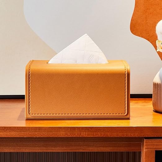 Luxury Leather Texture Modern Tissue Dispenser Box