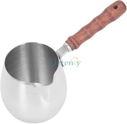 Stainless Steel Turkish Coffee Pot With Wooden Handle