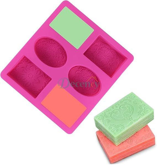 Silicone Soap Mold for Soap Making 3D 6 Forms Oval Soap Mould