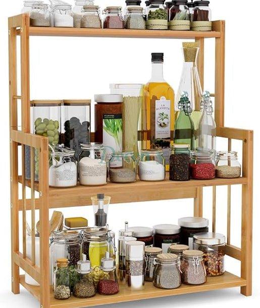 3-Tier Bamboo Spice Rack Organizer for Countertop