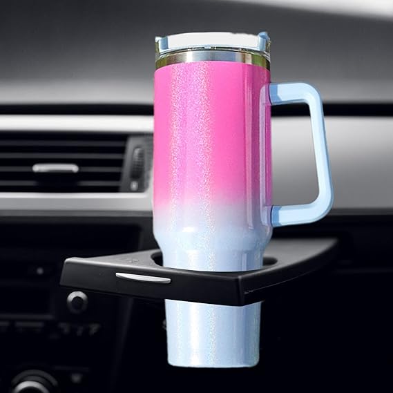 40OZ Tumbler "Pink Blue Glitter Flask"