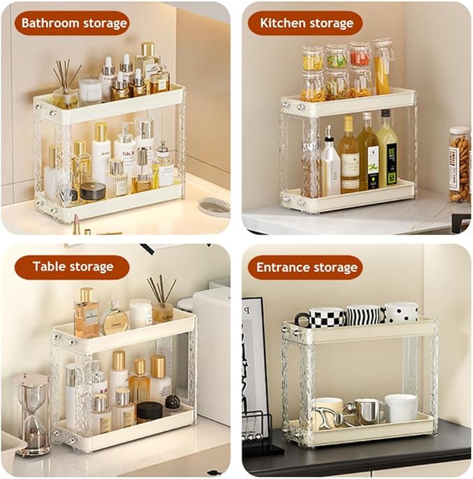 Plastic Makeup Organizer and Storage Shelf