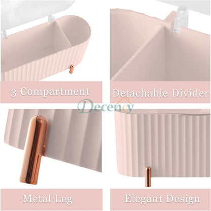 Desktop Cosmetic Storage Box with Lid Compact & Elegant Makeup Organizer with Protective Lid