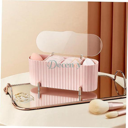  Desktop Cosmetic Storage Box with Lid Elegant & Practical Makeup Organizer