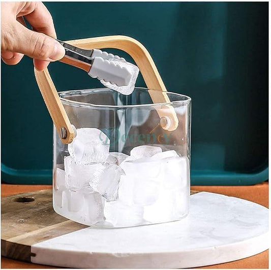 Glass Ice Bucket Fruit Bucket With Handle