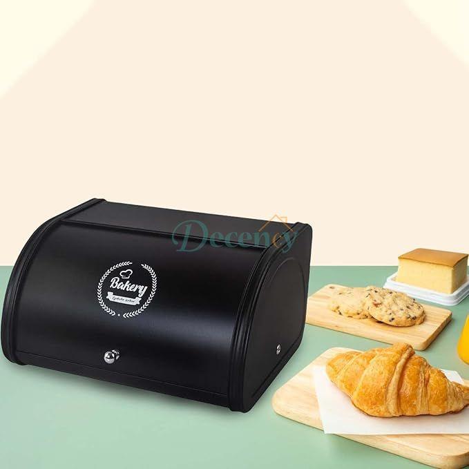 Vintage Metal Roll-Top Bread Box