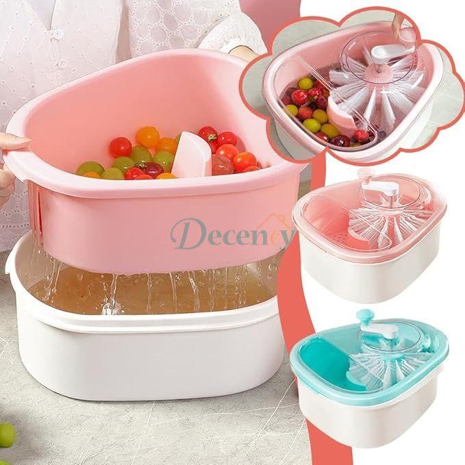 Elegant Dual-Layer Fruit Rinse Basket – Quick Wash & Drain