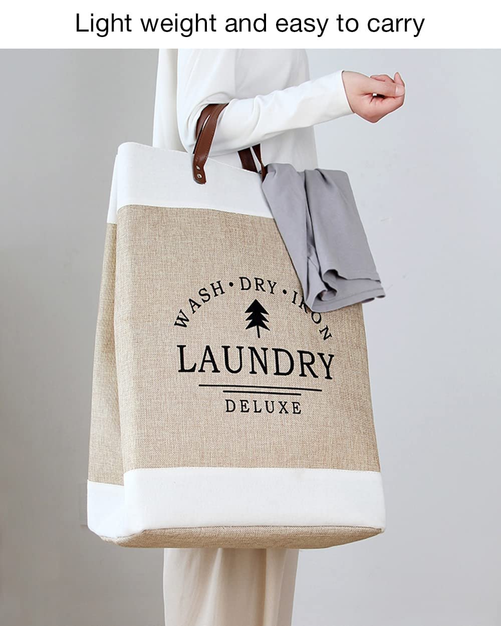 Premium Canvas Laundry Basket Set – Foldable Clothes Storage Bin