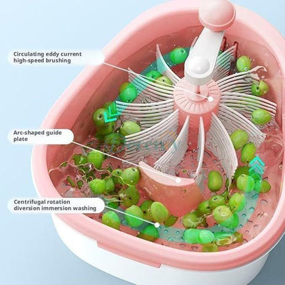 Elegant Dual-Layer Fruit Rinse Basket – Quick Wash & Drain