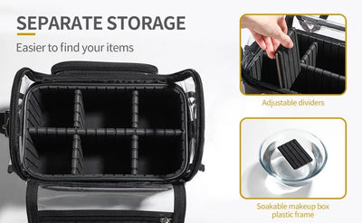 Brush Bag with adjustable Dividers and Side Compartments