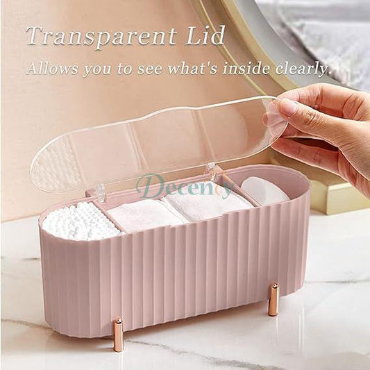  Desktop Cosmetic Storage Box with Lid Compact & Stylish Makeup Organizer