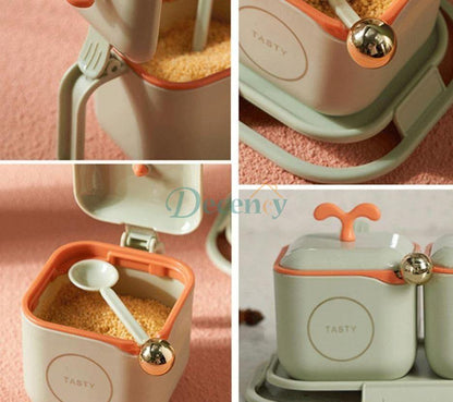  Grids Seasoning Spice Container Set Elegant & Functional Spice Storage Organizer
