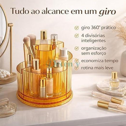 360° Rotating Cosmetic Organizer with 4 Compartments