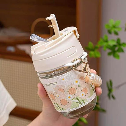 Water Cup with Pearl Bracelet and Straw